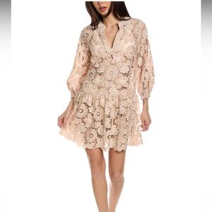 Shoshanna Blush Floral Eyelet Umbrella Mini Dress NWT  - M